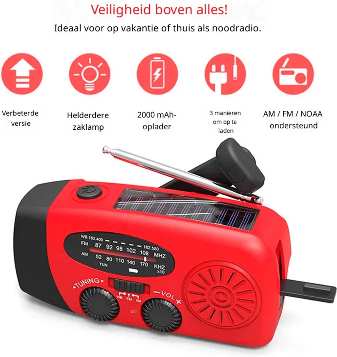SINTIVO™ Premium Noodradio en powerbank 2.000 mAh