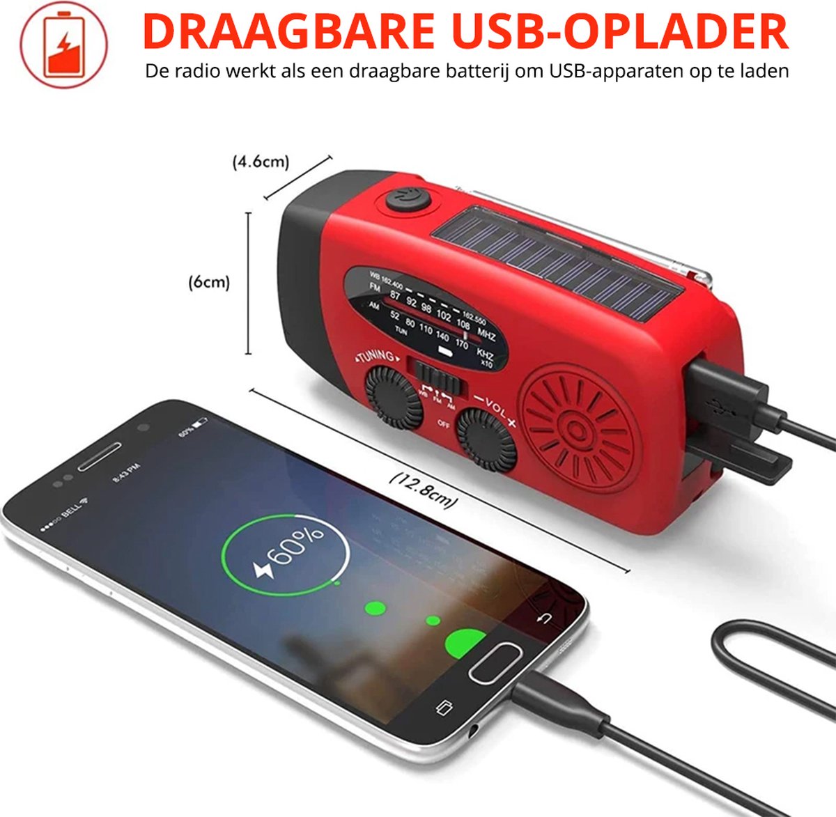 SINTIVO™ Premium Noodradio en powerbank 2.000 mAh