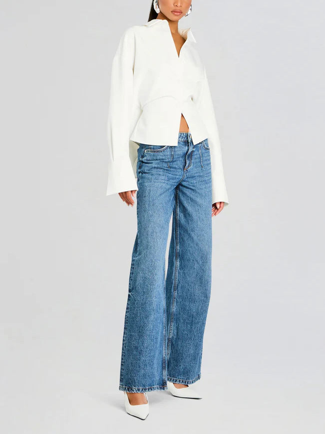 SINTIVO™ Elegante Getailleerde Blouse – Minimalistisch & Chic