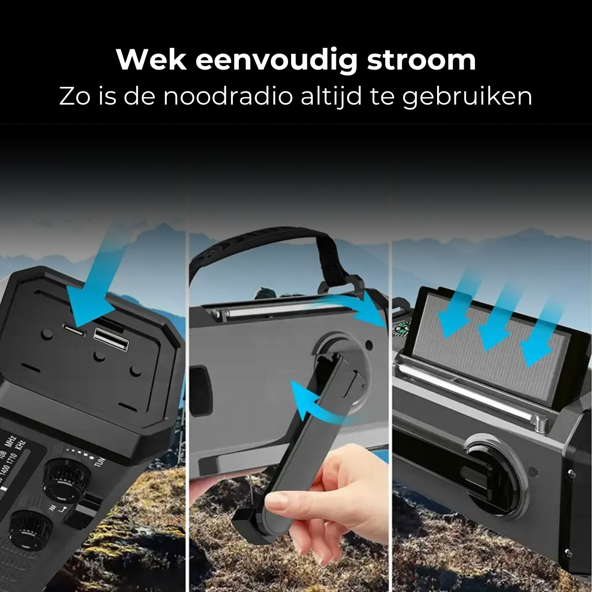 SINTIVO™ Premium noodradio en powerbank 10.000 mAh + GRATIS Noodfluit
