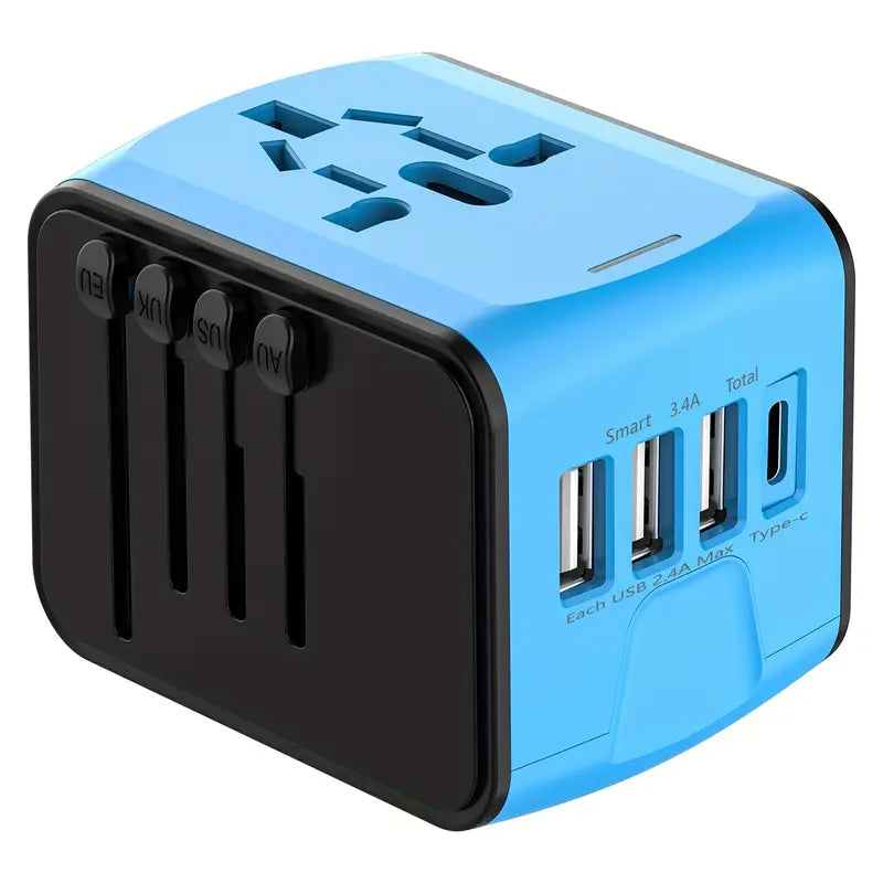 LENCENT 140W GaN3 Universele Reisstekker Wereldwijd | 3x USB-C PD3.1 1x QC USB-A | Compatibel met 200 Landen (EU, UK, US, AU) | Voor Zakelijke Reizen & Vakantie LENCENT 140W GaN3 Universele Reisstekker Wereldwijd | 3x USB-C PD3.1 1x QC USB-A | Compatibel met 200 Landen (EU, UK, US, AU) | Voor Zakelijke Reizen & Vakantie