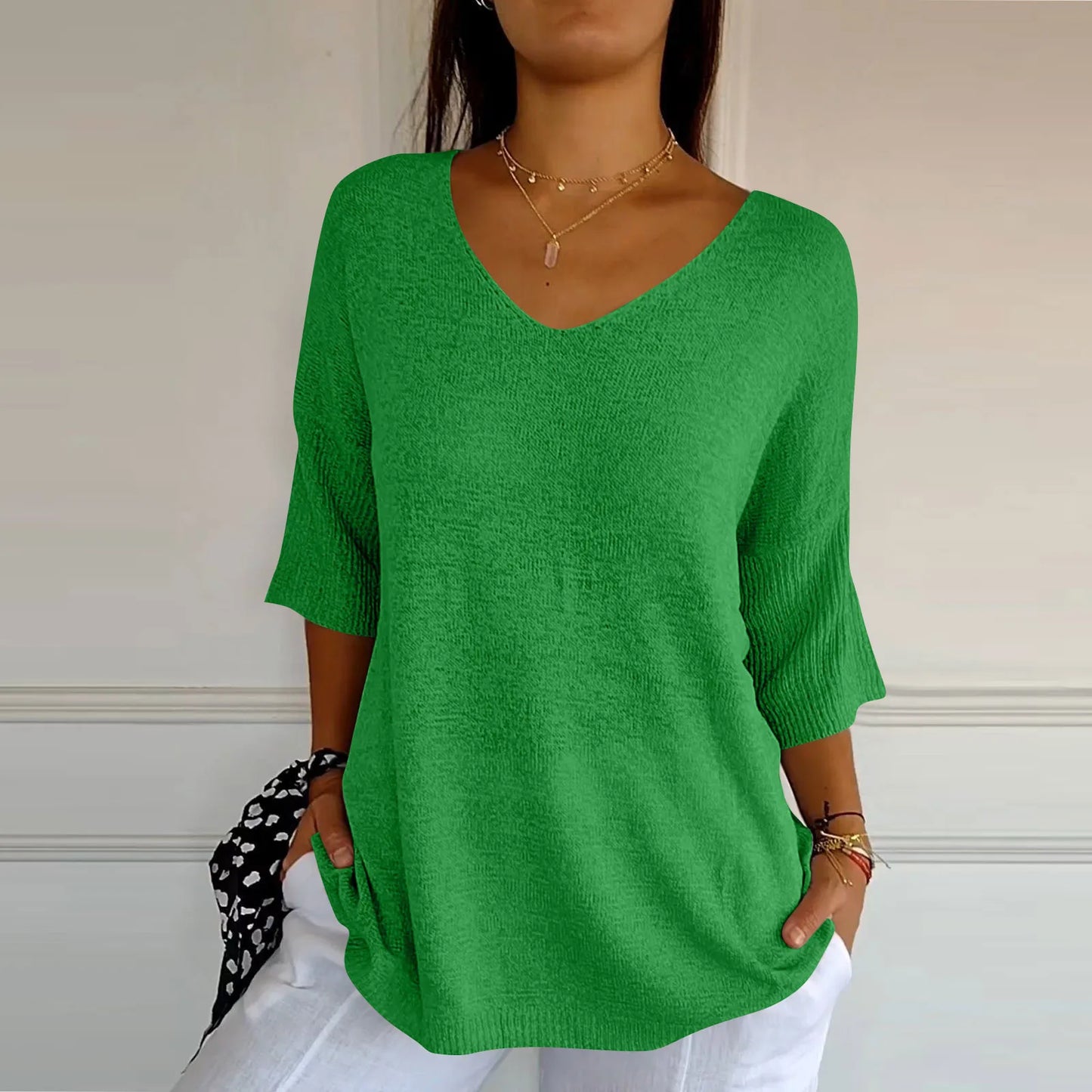 SINTIVO™ Comfortabele Effen V-hals Top