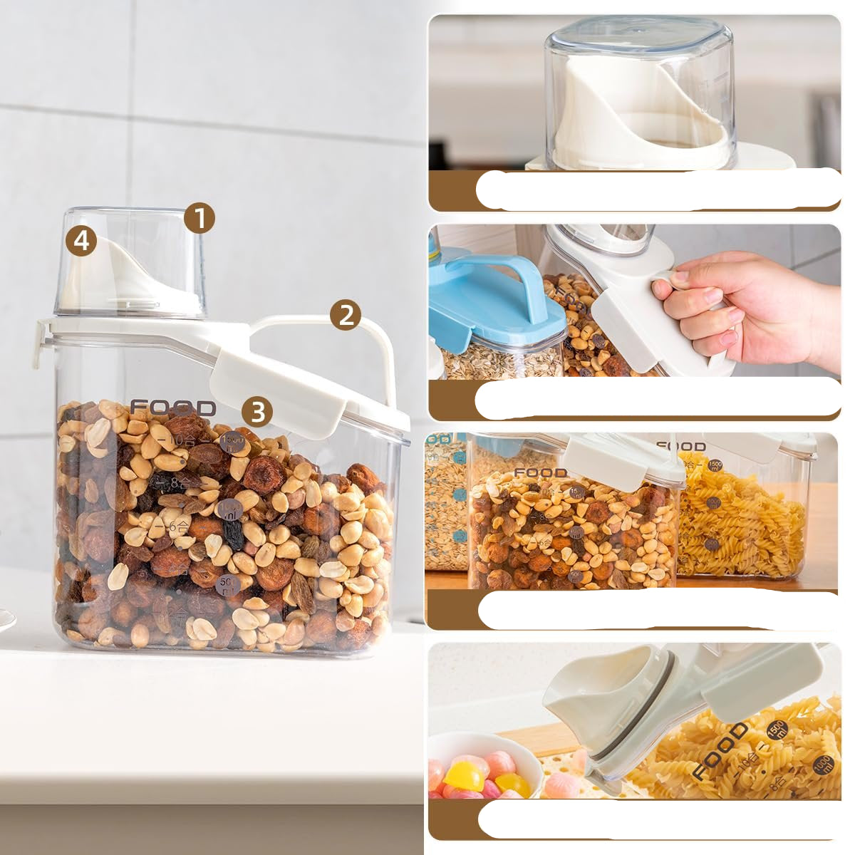 SINTIVO™ Luchtdichte Voorraadpot met Handvat & Schenkdop