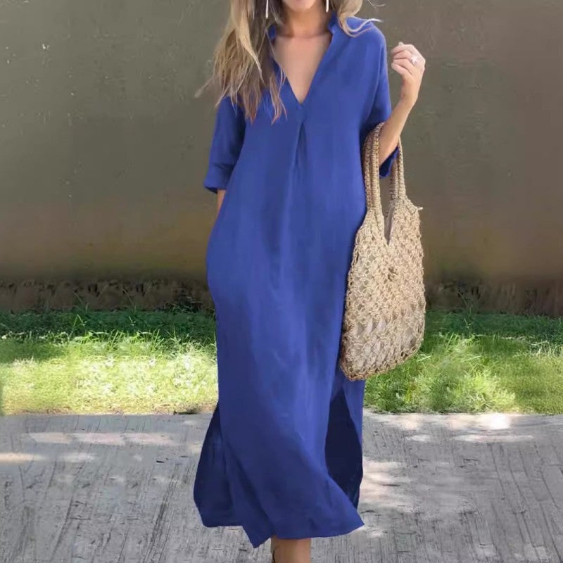 SINTIVO™ Jurk met V-hals in Casual Stijl