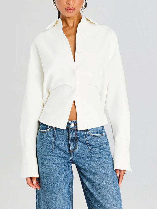 SINTIVO™ Elegante Getailleerde Blouse – Minimalistisch & Chic