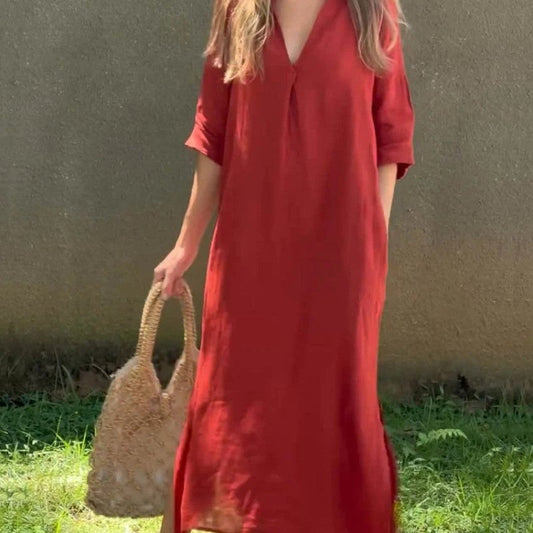 SINTIVO™ Jurk met V-hals in Casual Stijl