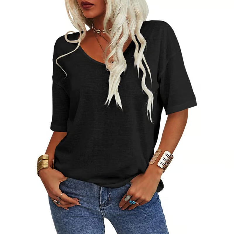 SINTIVO™ Klassiek Gestructureerd V-hals Shirt
