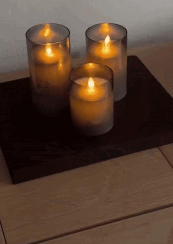 SINTIVO™ Luxe LED Kaarsen met Glazen Cilinder