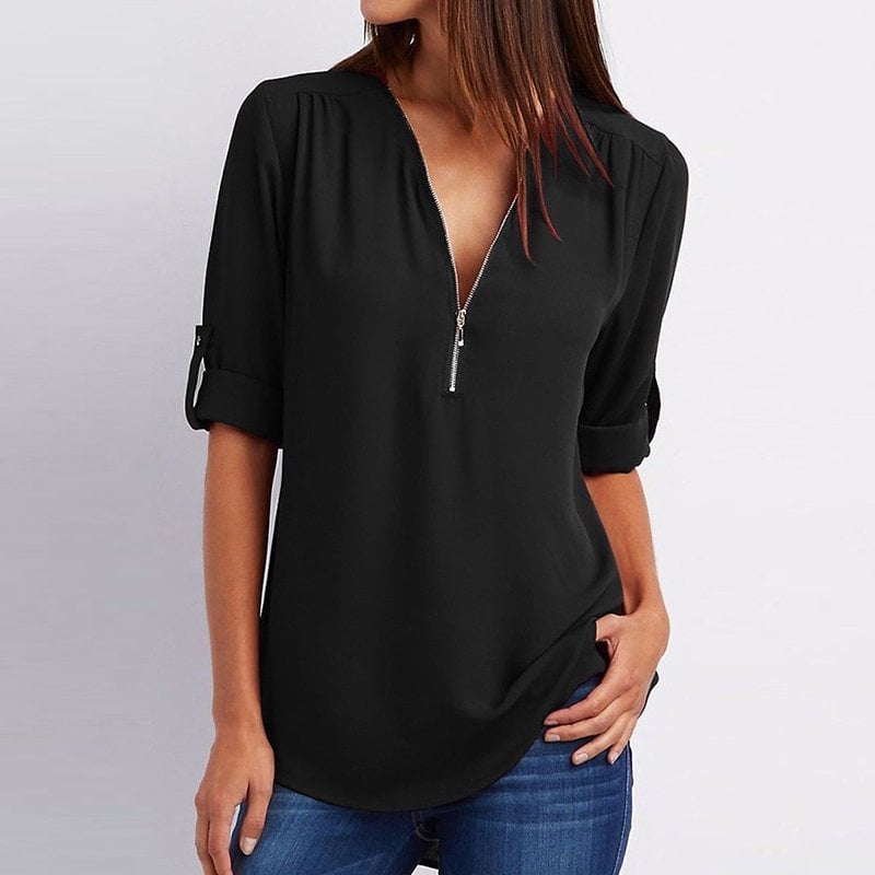 SINTIVO™ Ontspannen Blouse met Rits