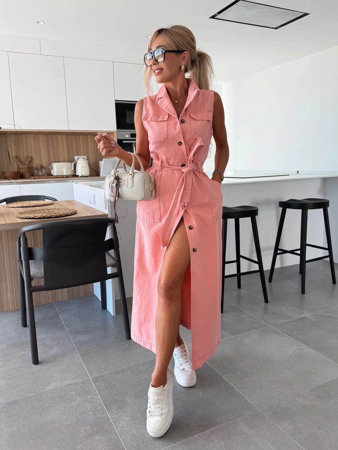 SINTIVO™ Simpele Stijl Denimjurk