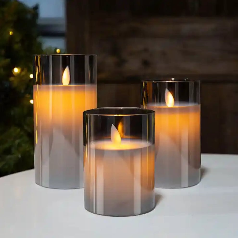 SINTIVO™ Luxe LED Kaarsen met Glazen Cilinder