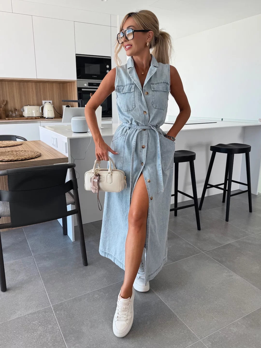 SINTIVO™ Simpele Stijl Denimjurk