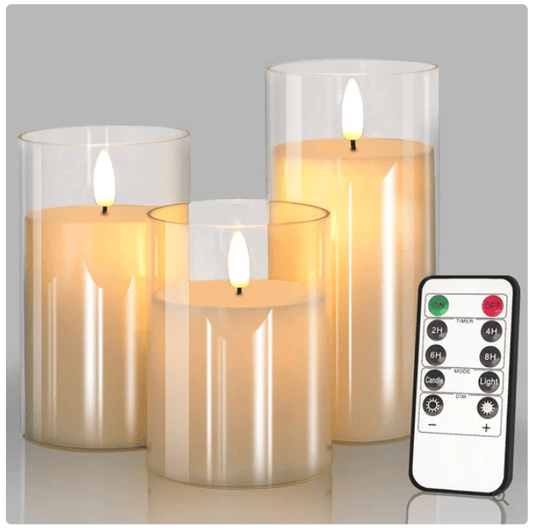 SINTIVO™ Luxe LED Kaarsen met Glazen Cilinder