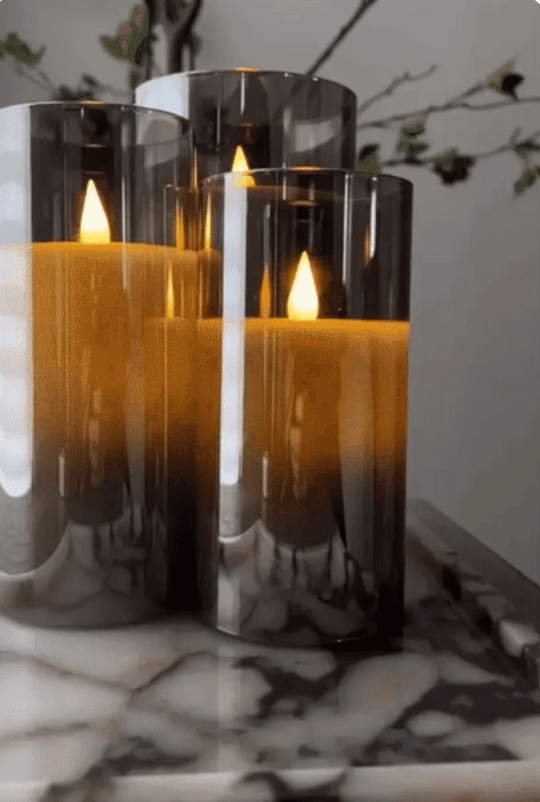 SINTIVO™ Luxe LED Kaarsen met Glazen Cilinder