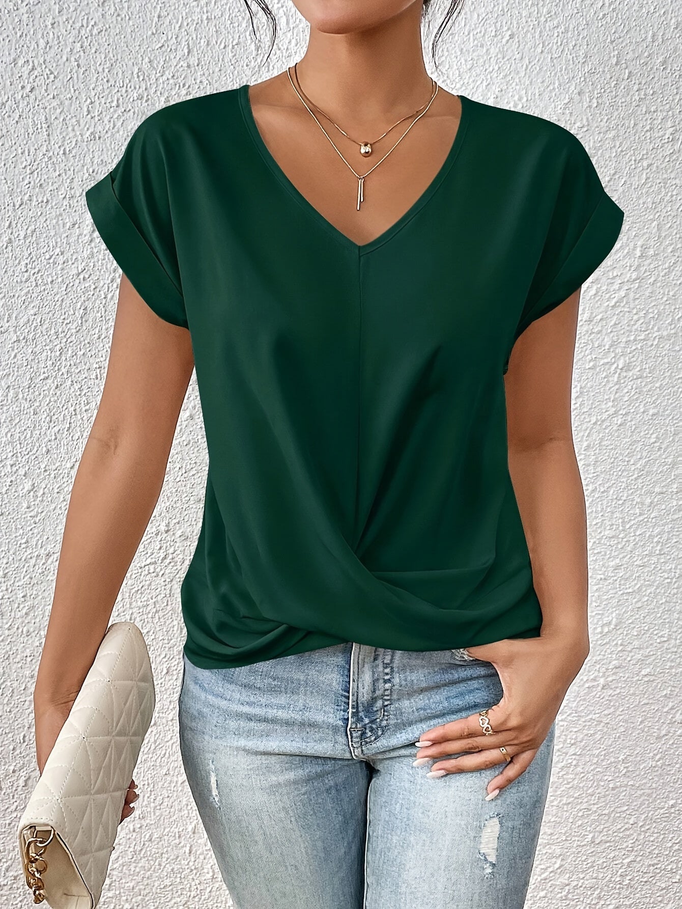 SINTIVO™ Elegante Casual T-shirt met Hartvormige Halslijn