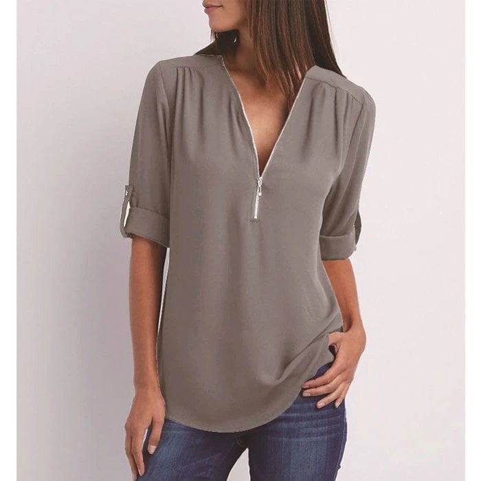 SINTIVO™ Ontspannen Blouse met Rits
