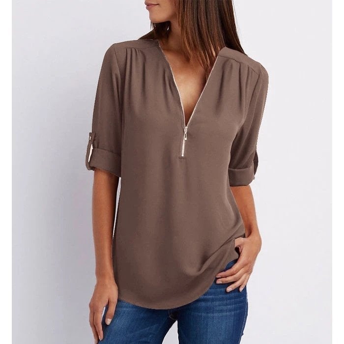 SINTIVO™ Ontspannen Blouse met Rits
