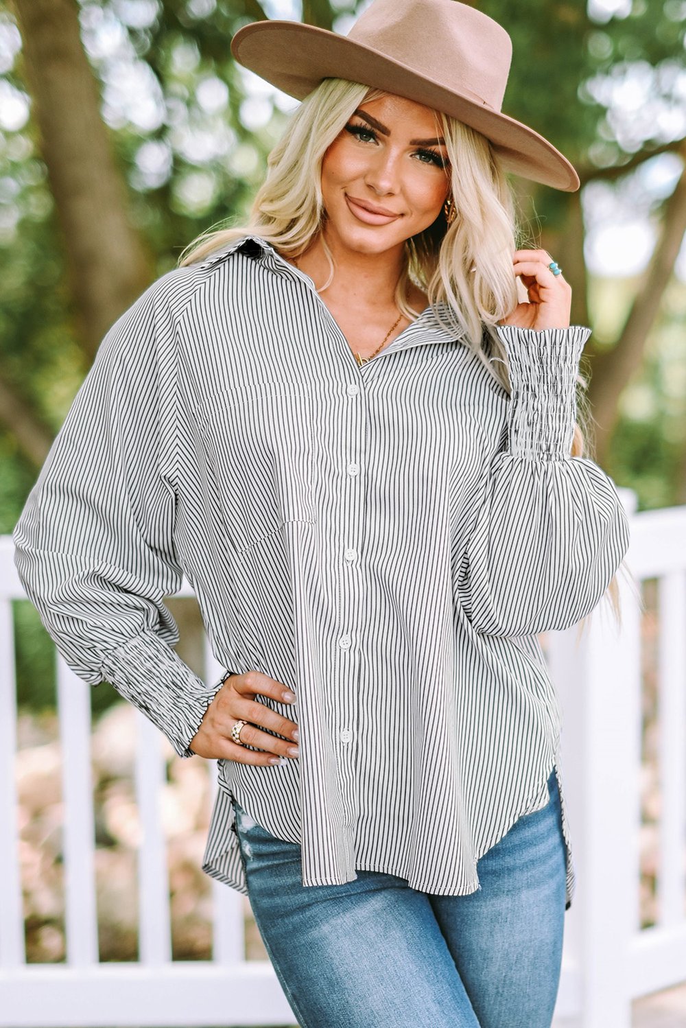 SINTIVO™ Elegante Midi-Blouse met Oversized Mouwen