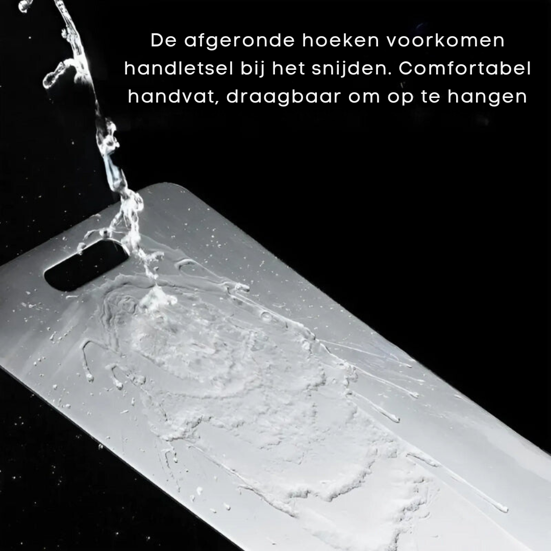 SINTIVO™ Snijplank - HygieniBoard - Antibacterieel Roestvrij Staal - Met Handvat