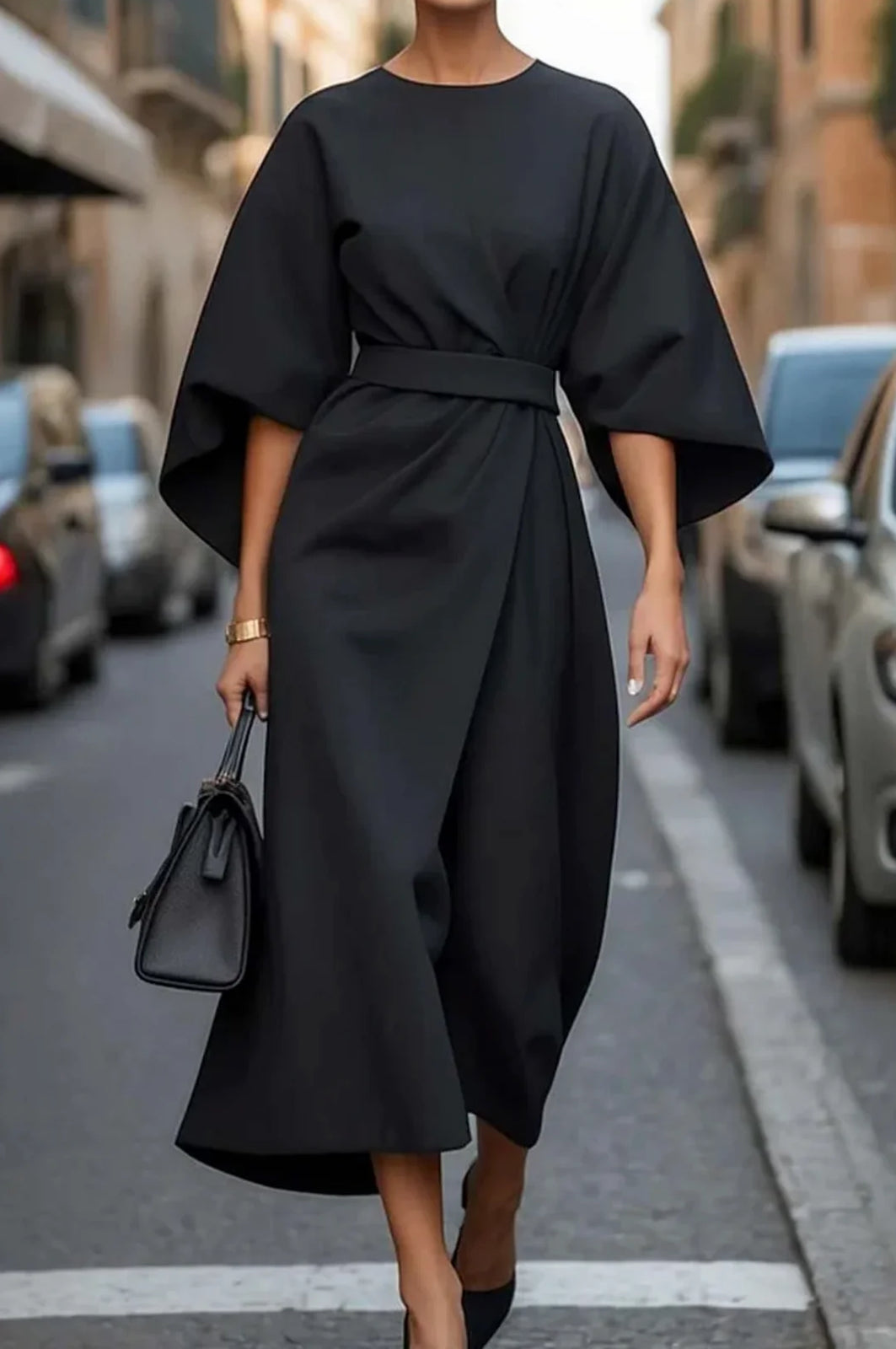 SINTIVO™ Elegante Jurk met Ceintuur