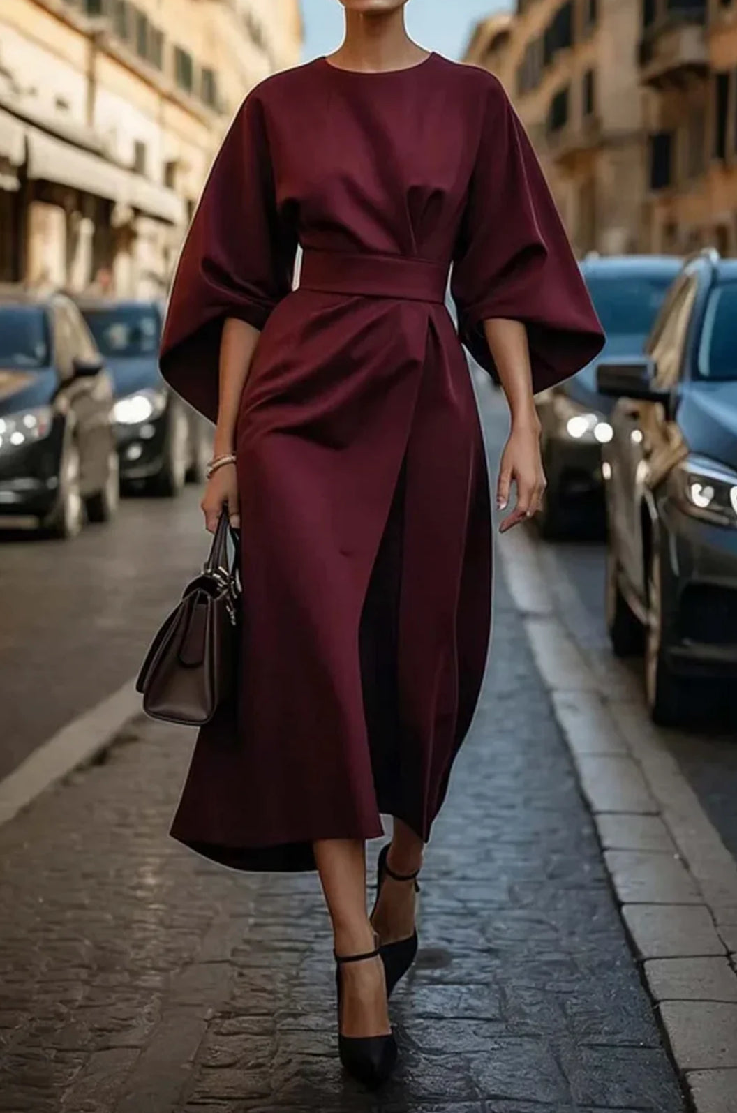 SINTIVO™ Elegante Jurk met Ceintuur