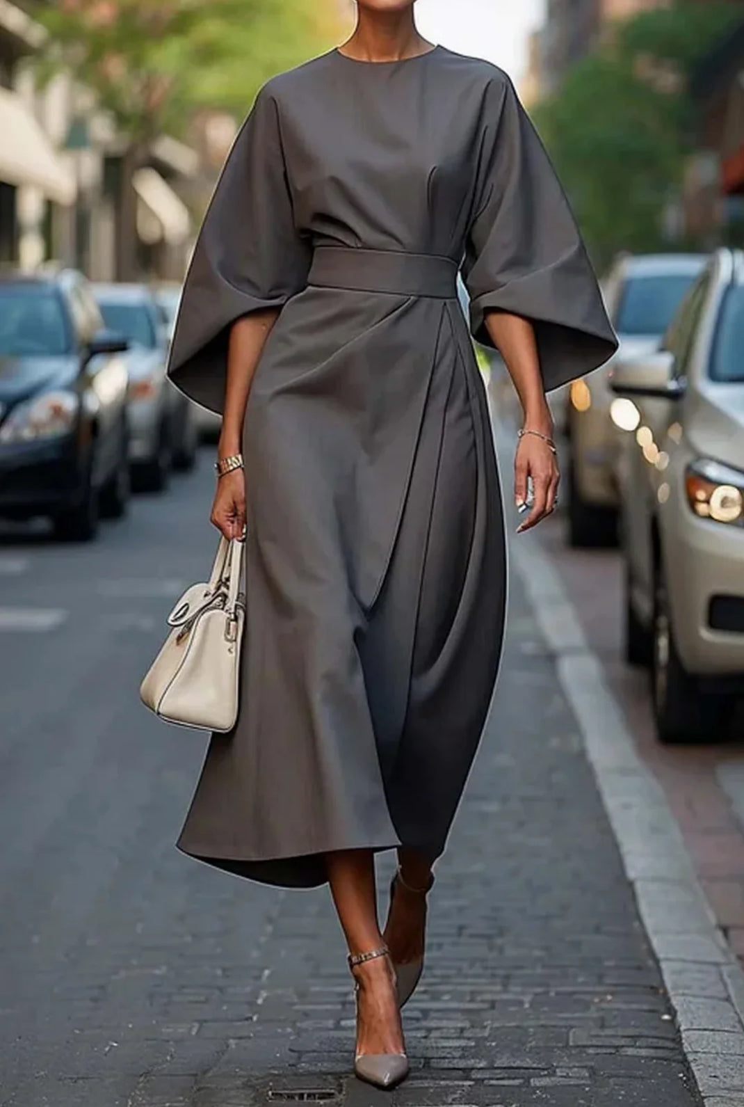 SINTIVO™ Elegante Jurk met Ceintuur