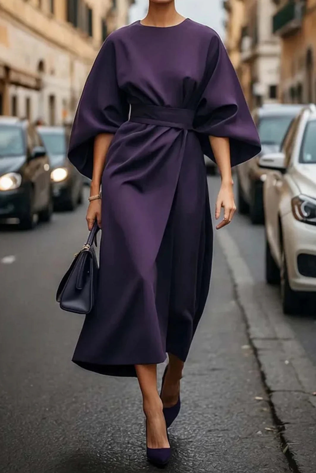 SINTIVO™ Elegante Jurk met Ceintuur