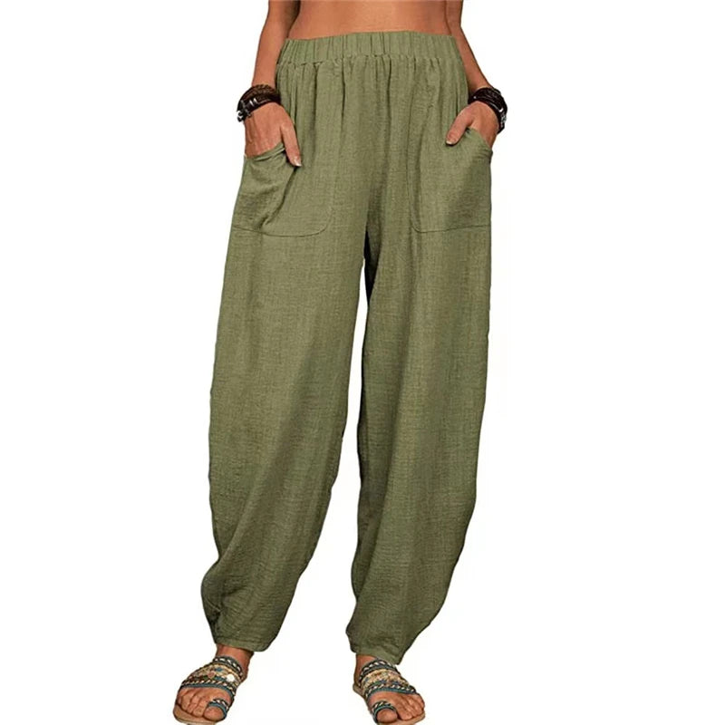 SINTIVO™ Luxe Losse Pasvorm Katoen-Linnen Broek