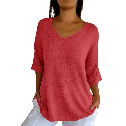 SINTIVO™ Comfortabele Effen V-hals Top