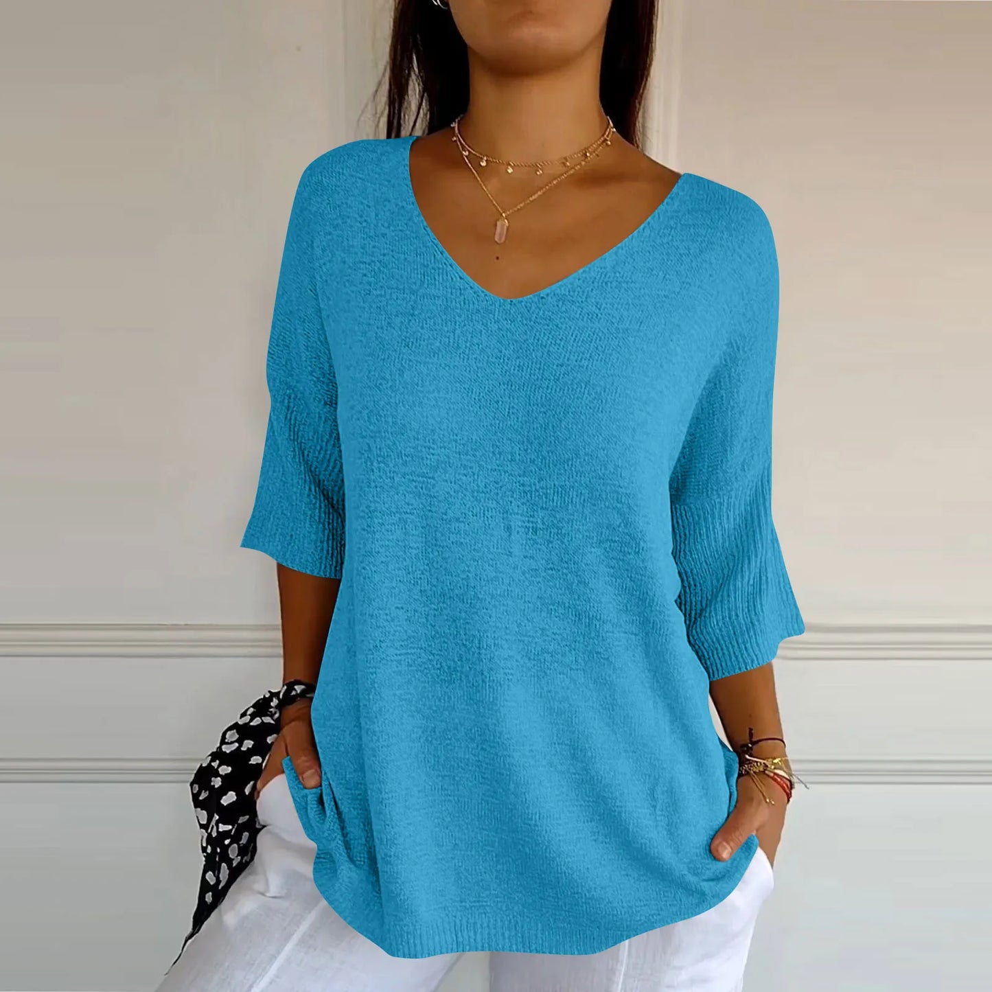 SINTIVO™ Comfortabele Effen V-hals Top