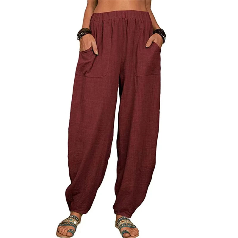 SINTIVO™ Luxe Losse Pasvorm Katoen-Linnen Broek