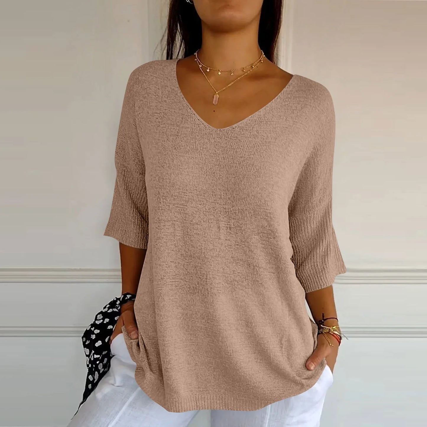 SINTIVO™ Comfortabele Effen V-hals Top