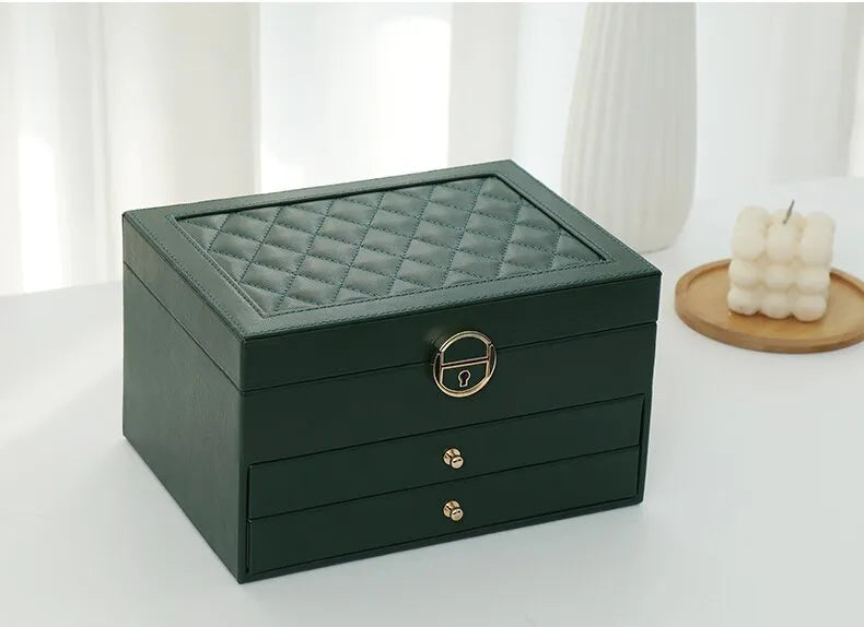 SINTIVO™ Sieradendoos - GemKeeper - Meerlagig & Leer - Ruime & Elegante Organisatie
