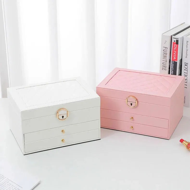 SINTIVO™ Sieradendoos - GemKeeper - Meerlagig & Leer - Ruime & Elegante Organisatie