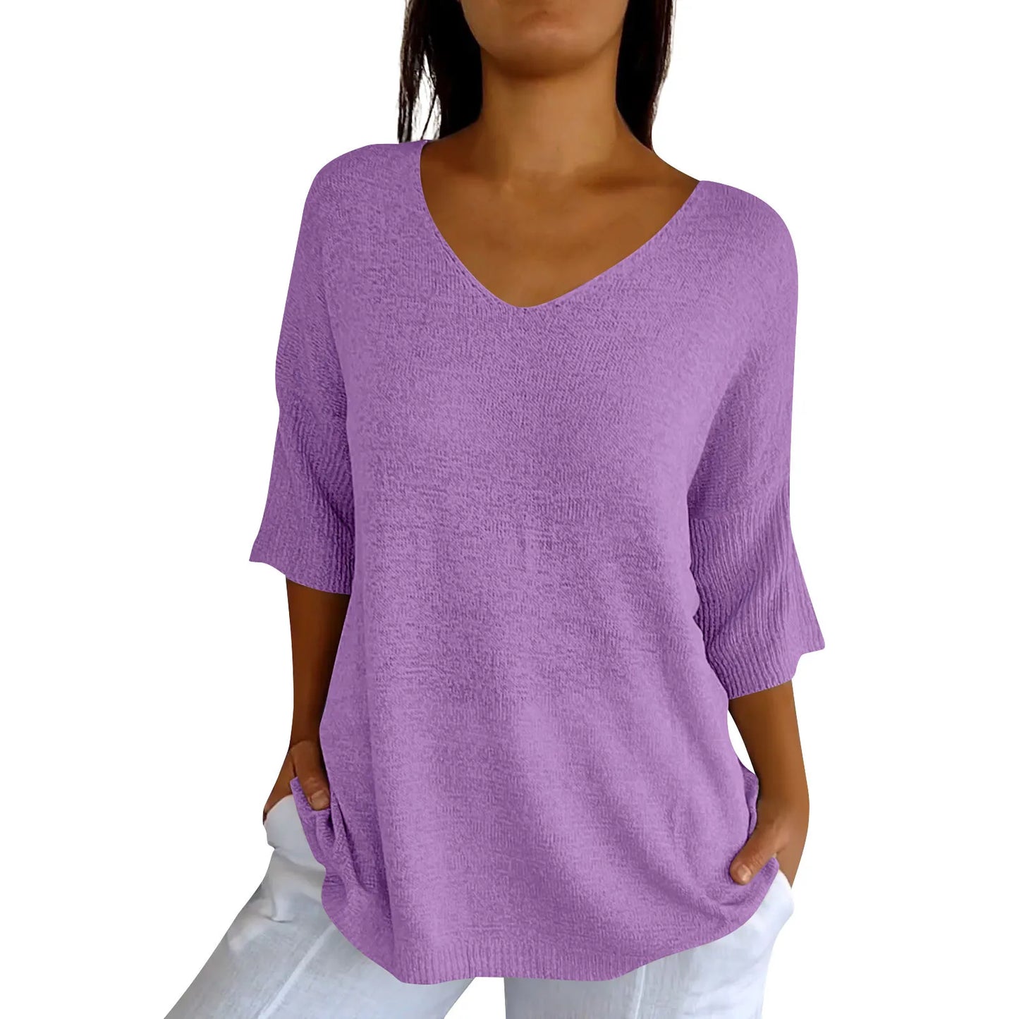 SINTIVO™ Comfortabele Effen V-hals Top