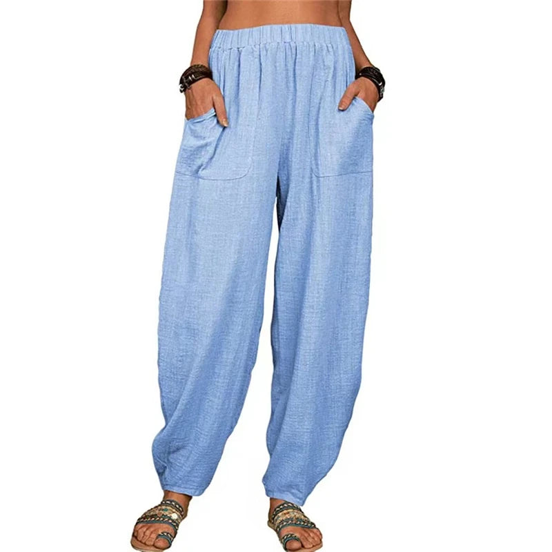 SINTIVO™ Luxe Losse Pasvorm Katoen-Linnen Broek