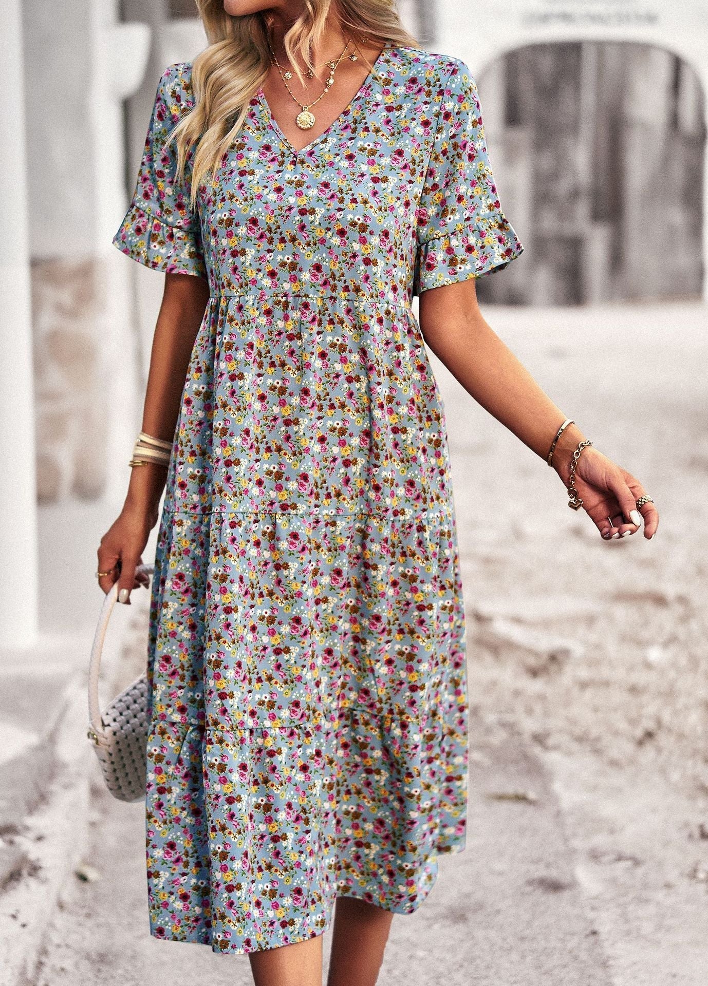 SINTIVO™ Sierlijke Bloemen Midijurk