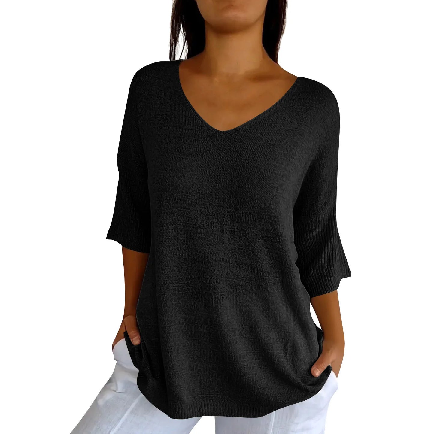 SINTIVO™ Comfortabele Effen V-hals Top
