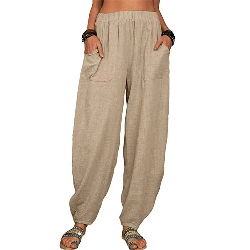 SINTIVO™ Luxe Losse Pasvorm Katoen-Linnen Broek