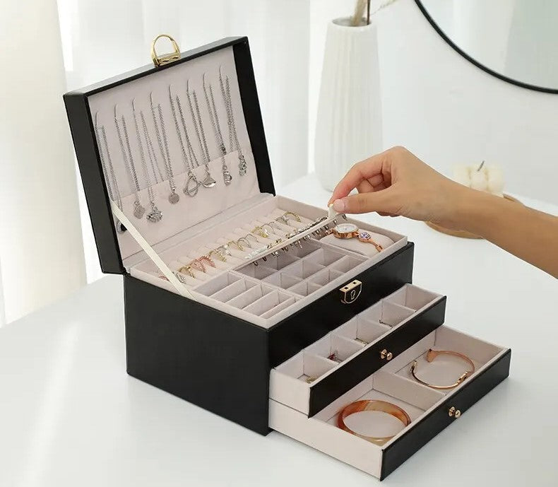SINTIVO™ Sieradendoos - GemKeeper - Meerlagig & Leer - Ruime & Elegante Organisatie