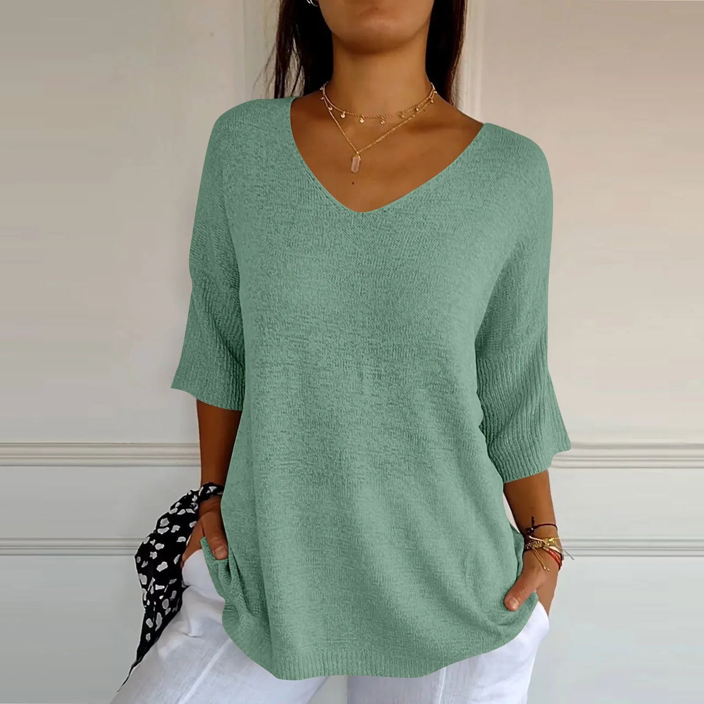 SINTIVO™ Comfortabele Effen V-hals Top