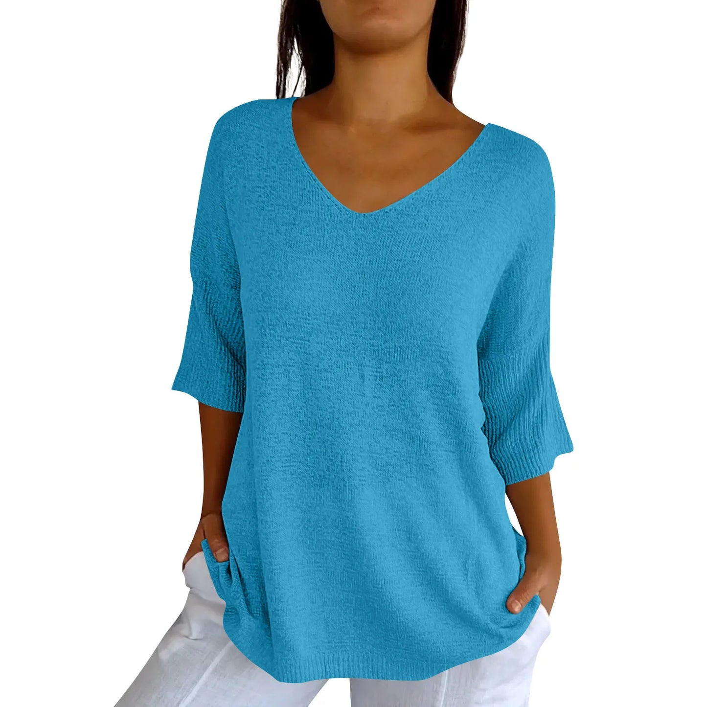 SINTIVO™ Comfortabele Effen V-hals Top