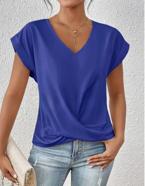 SINTIVO™ Elegante Casual T-shirt met Hartvormige Halslijn