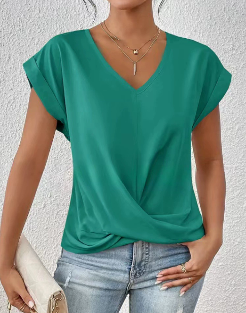 SINTIVO™ Elegante Casual T-shirt met Hartvormige Halslijn