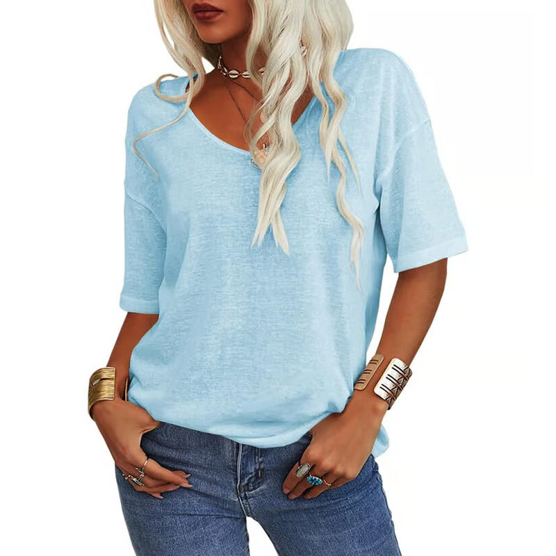 SINTIVO™ Klassiek Gestructureerd V-hals Shirt