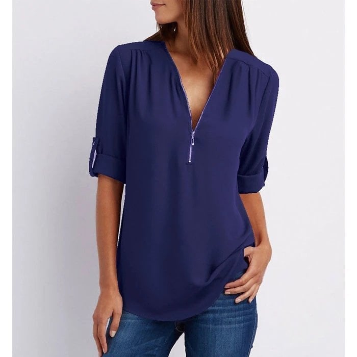 SINTIVO™ Ontspannen Blouse met Rits