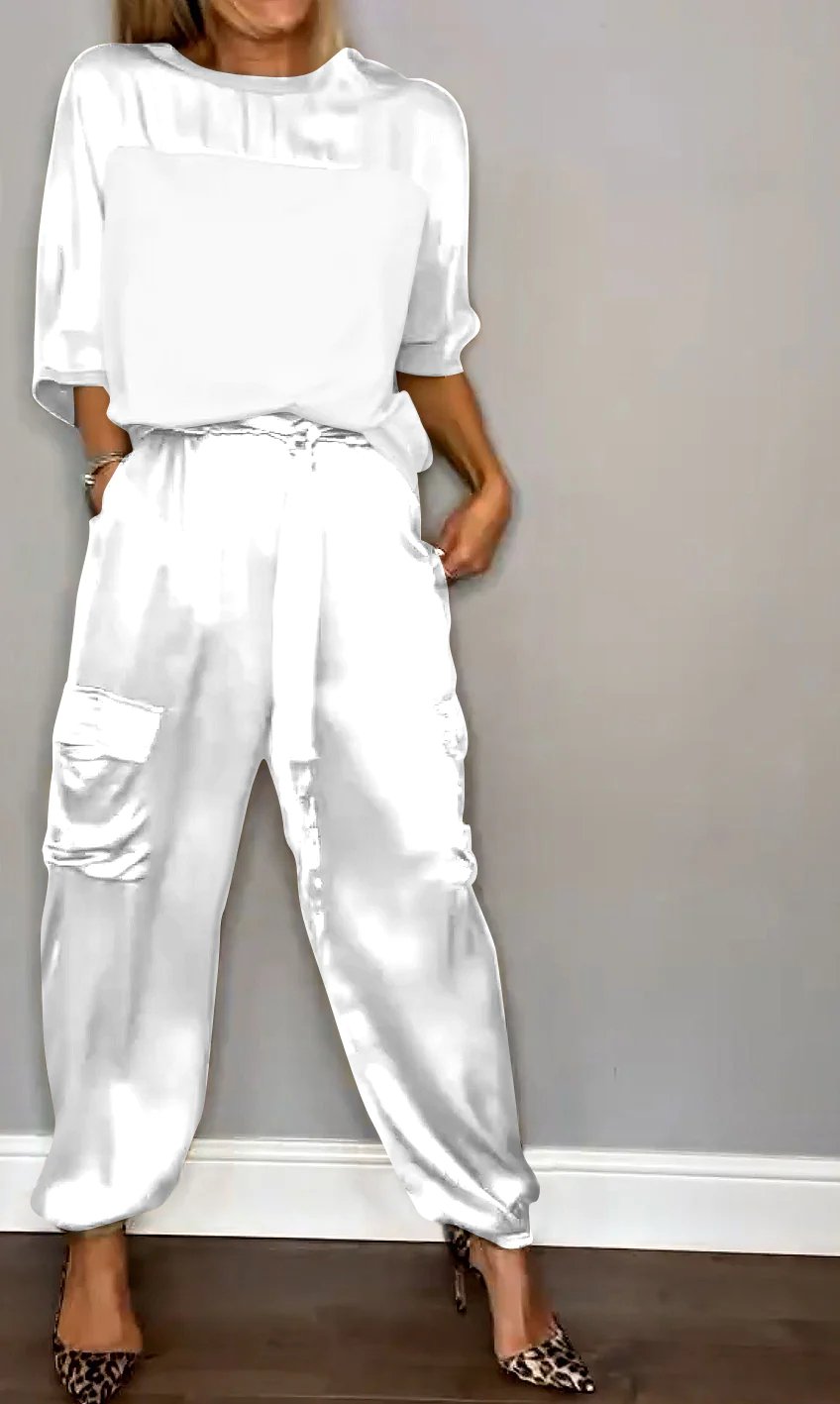 SINTIVO™ Satijnen Tweedelige Set met Top en Broek