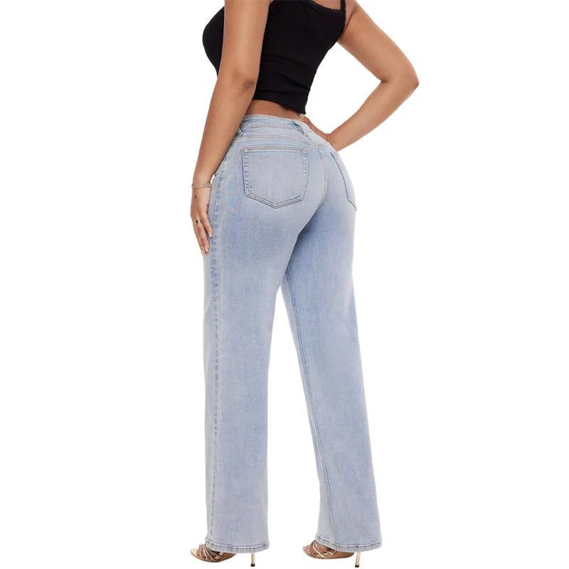 SINTIVO™ Rekbare Taille Denim Broek