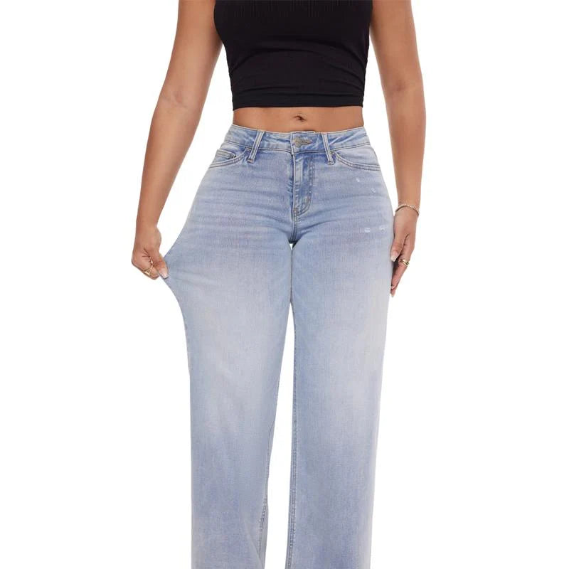 SINTIVO™ Rekbare Taille Denim Broek
