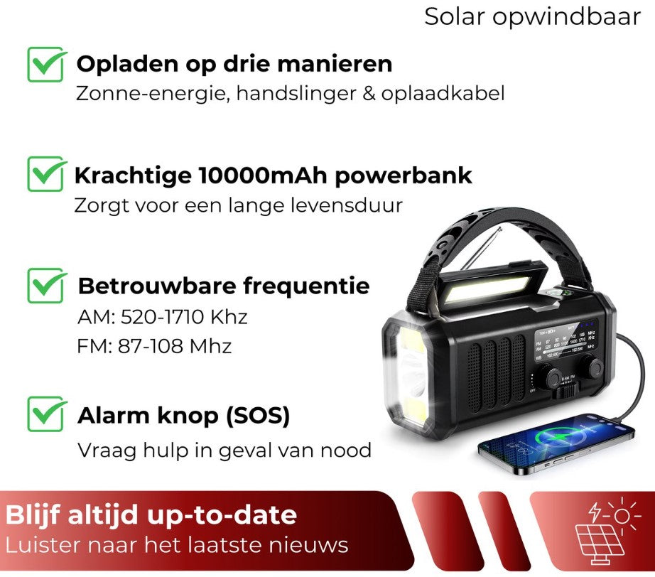 SINTIVO™ Noodpakket met Noodradio - Powerbank - Noodfluit - Waterfilter - 2x Isolatiedeken